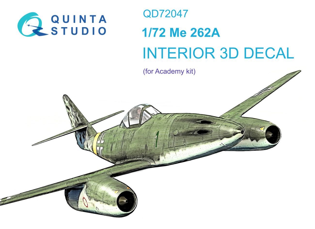 1:72 Me-262A 3D-Printed & coloured Interior on decal paper (Academy)