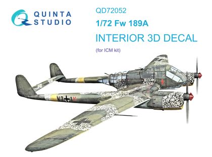 1:72 Fw 189A 3D-Printed & coloured Interior on decal paper (ICM)