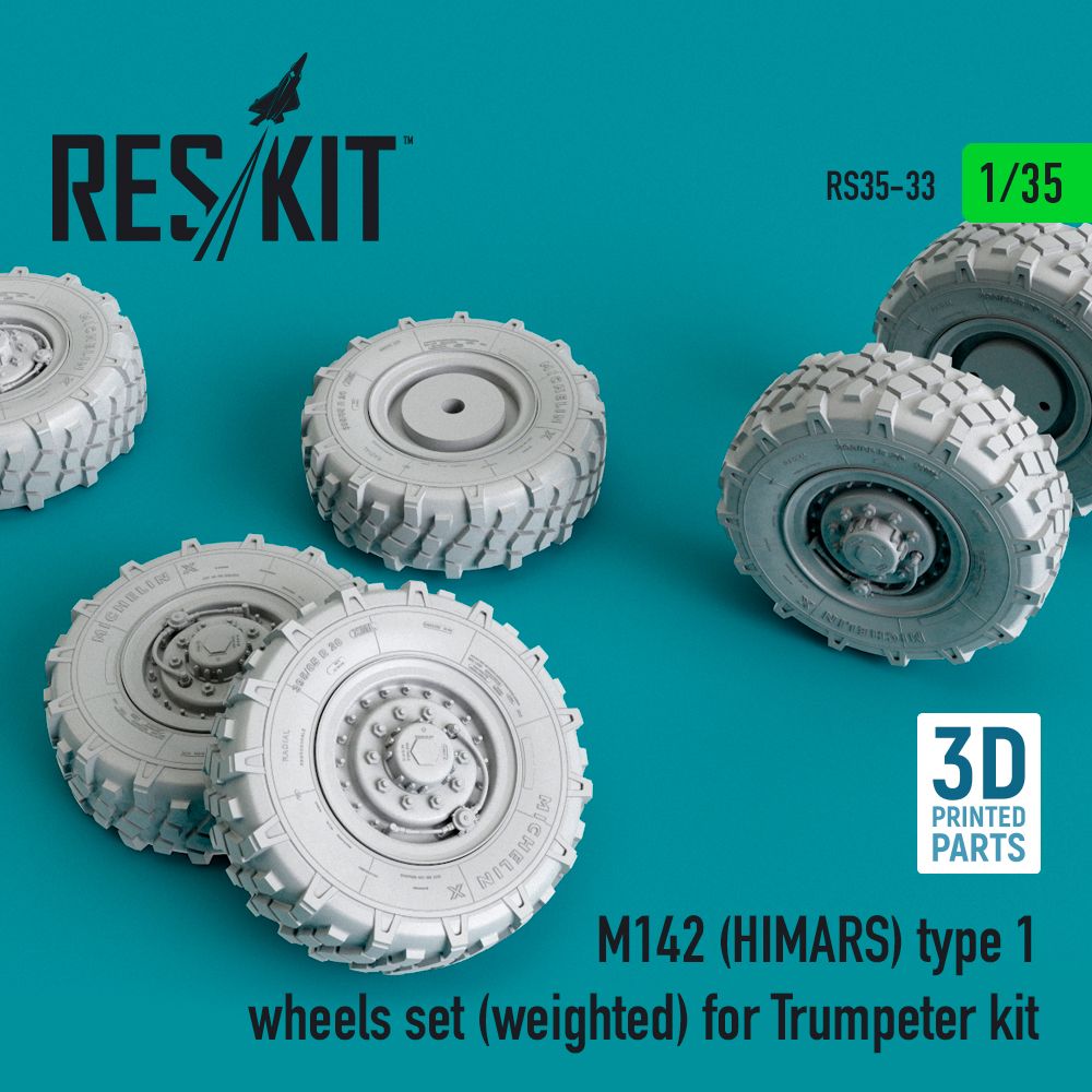 1:35 M142 (HIMARS) type 1 wheels set (weighted)