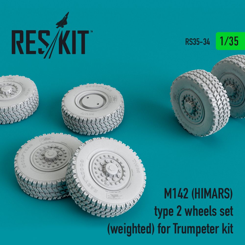 1:35 M142 (HIMARS) type 2 wheels set (weighted)