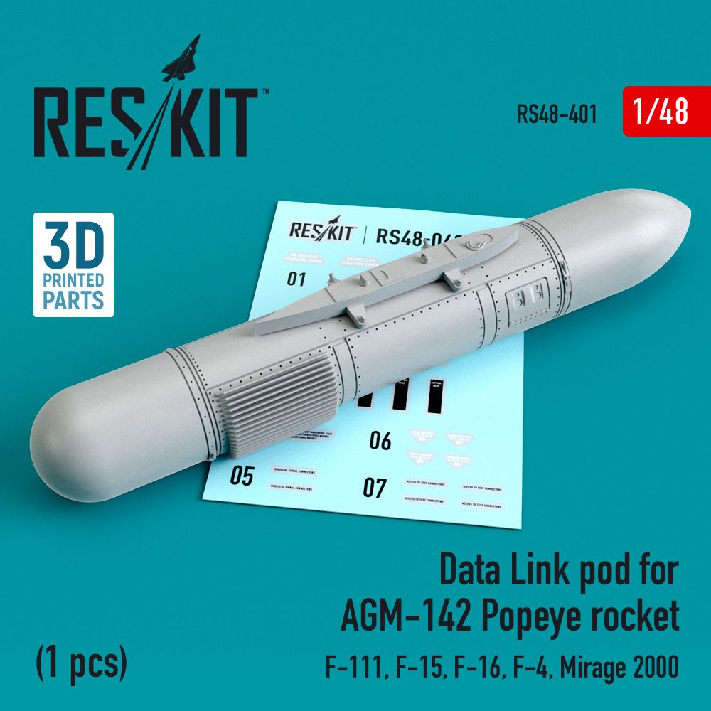 1:48 Data Link pod for AGM-142 Popeye rocket (McDonnell F-15, F-16, F-4, Dassault Mirage 2000, F-111)