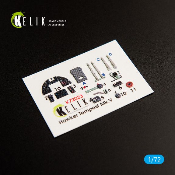 1:72 HAWKER TEMPEST MK.V INTERIOR 3D DECALS FOR AIRFIX KIT