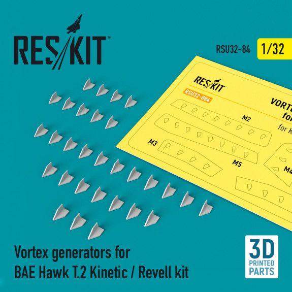 1:32 Vortex generators for BAE Hawk T.2 Kinetic / Revell kit (3D Printing)