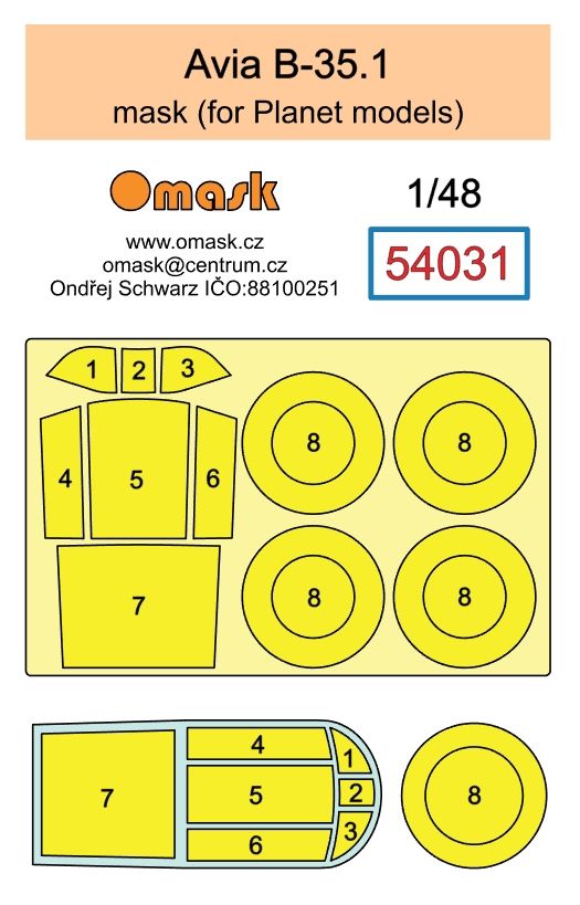 1:48 Avia B-35.1 mask (for Planet models)