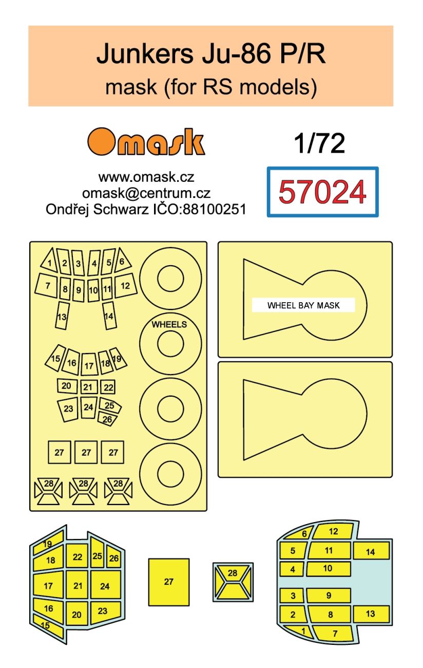 1:72 Junkers Ju-86 P/R mask (for RS models)