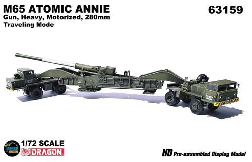 1:72 M65 ATOMIC ANNIE Gun, Heavy, Motorized, 280mm Travelling Mode