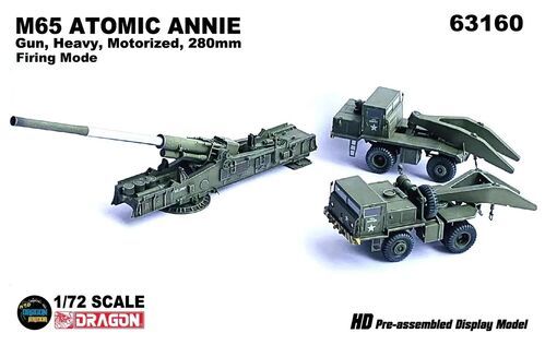 1:72 M65 ATOMIC ANNIE Gun, Heavy, Motorized, 280mm Firing Mode