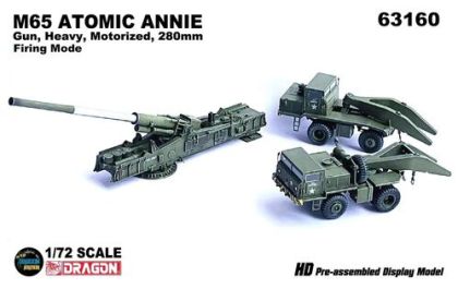 1:72 M65 ATOMIC ANNIE Gun, Heavy, Motorized, 280mm Firing Mode