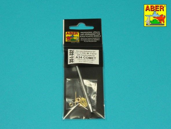 1:35 76,2 mm Ordinance Q.F. 3-in. 17 PDR. Mk. II barrel with muzzle brake for A34 COMET