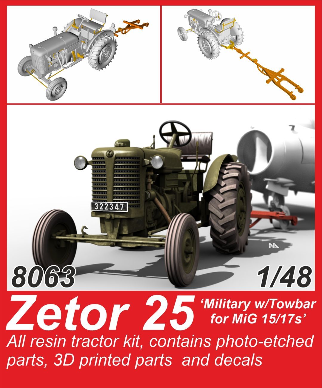 1:48 Zetor 25 ‘Military w/Towbar for MiG 15/17s’