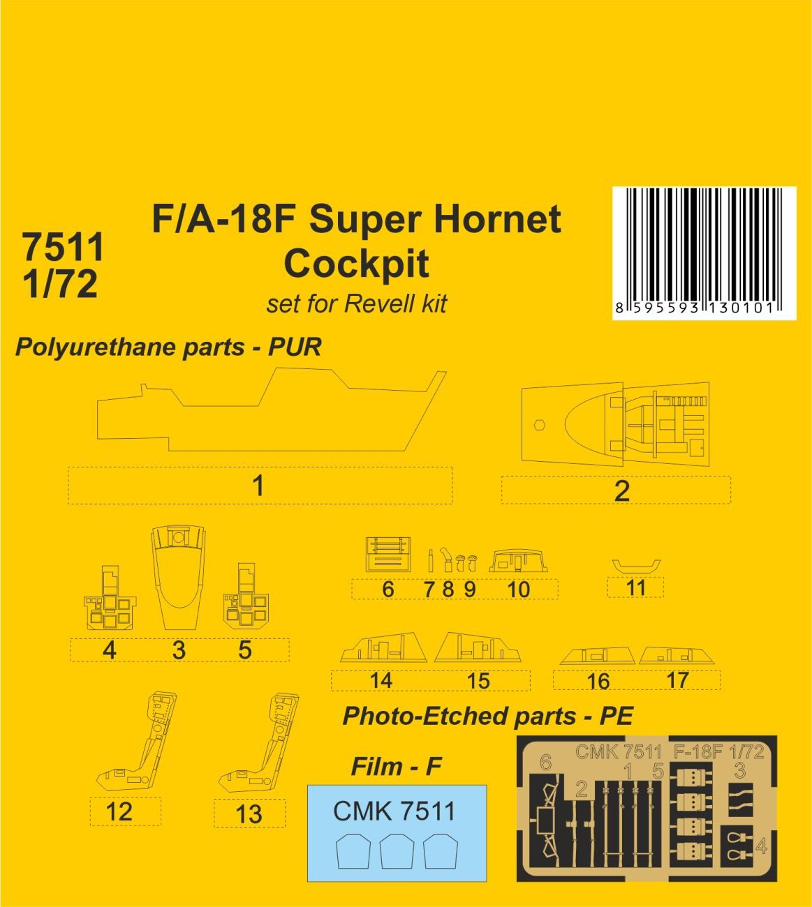 1:72 F/A-18F Super Hornet Cockpit 1/72 / for Revell kit