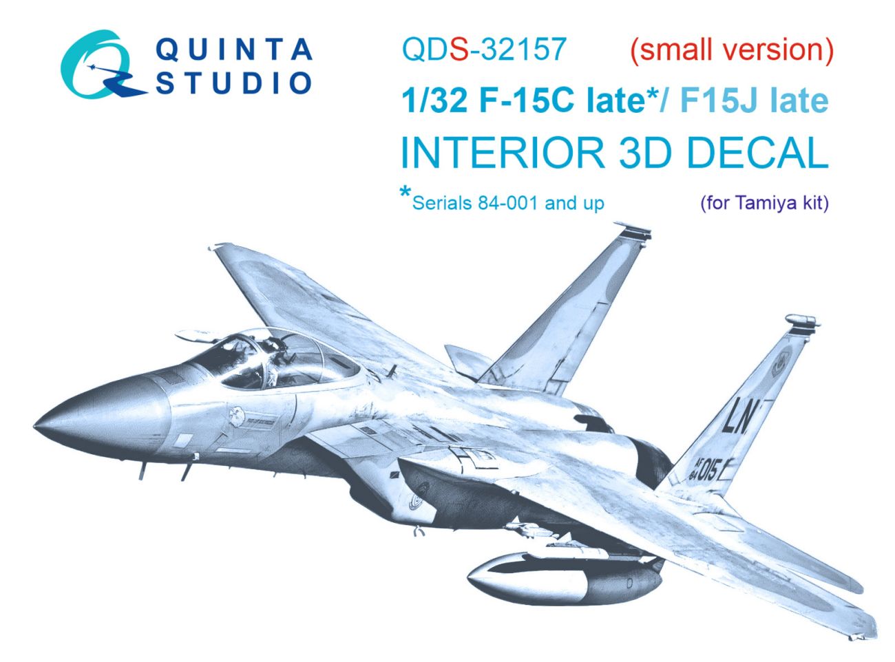 1:32 F-15C Late/F-15J late 3D-Printed & coloured Interior on decal paper (Tamiya) (small version)