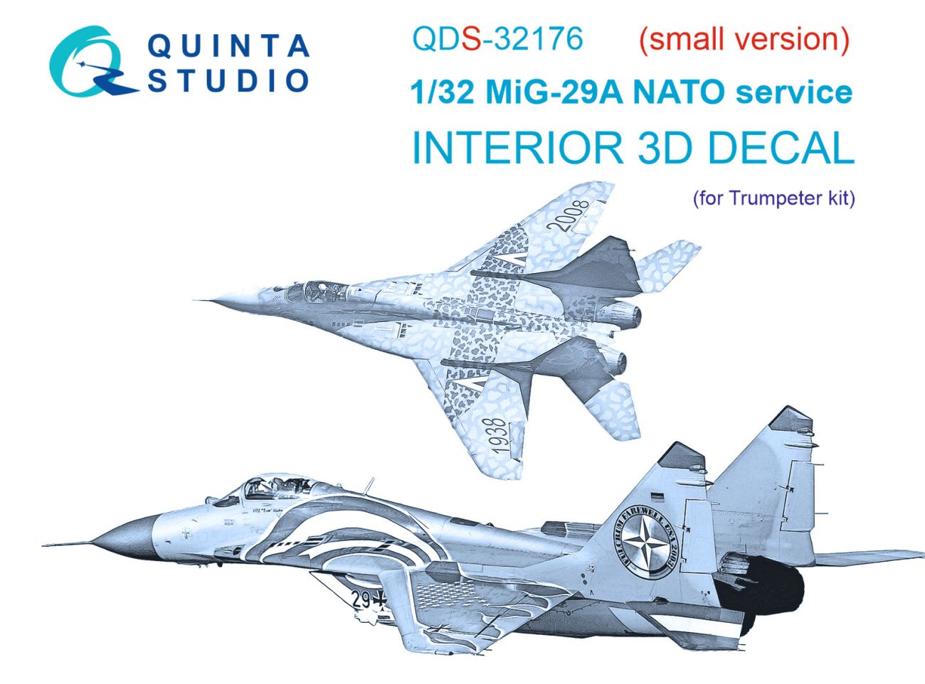 1:32 MiG-29A NATO service 3D-Printed & coloured Interior on decal paper (Trumpeter) (Small version)