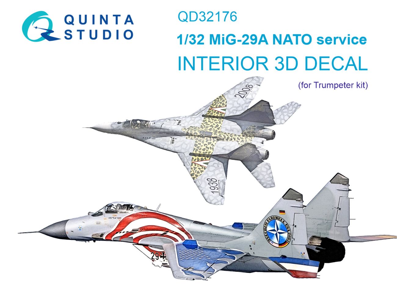 1:32 MiG-29A NATO service 3D-Printed & coloured Interior on decal paper (Trumpeter)