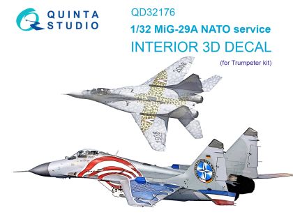 1:32 MiG-29A NATO service 3D-Printed & coloured Interior on decal paper (Trumpeter)