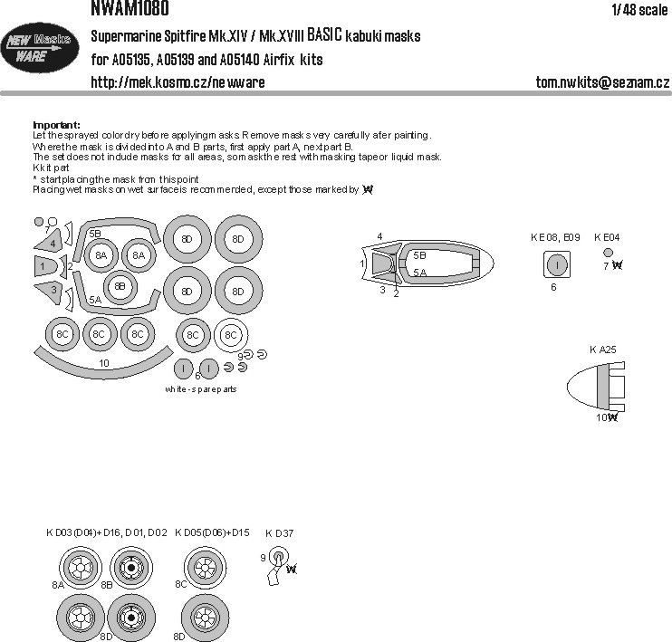 1:48 Supermarine Spitfire Mk.XIV / Mk.XVIII BASIC kabuki