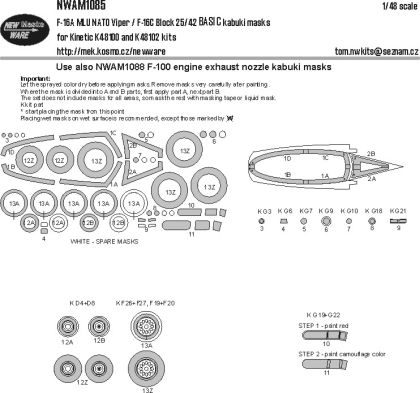 1:48 F-16A MLU NATO Viper / F-16C Block 25/42 BASIC kabuki masks