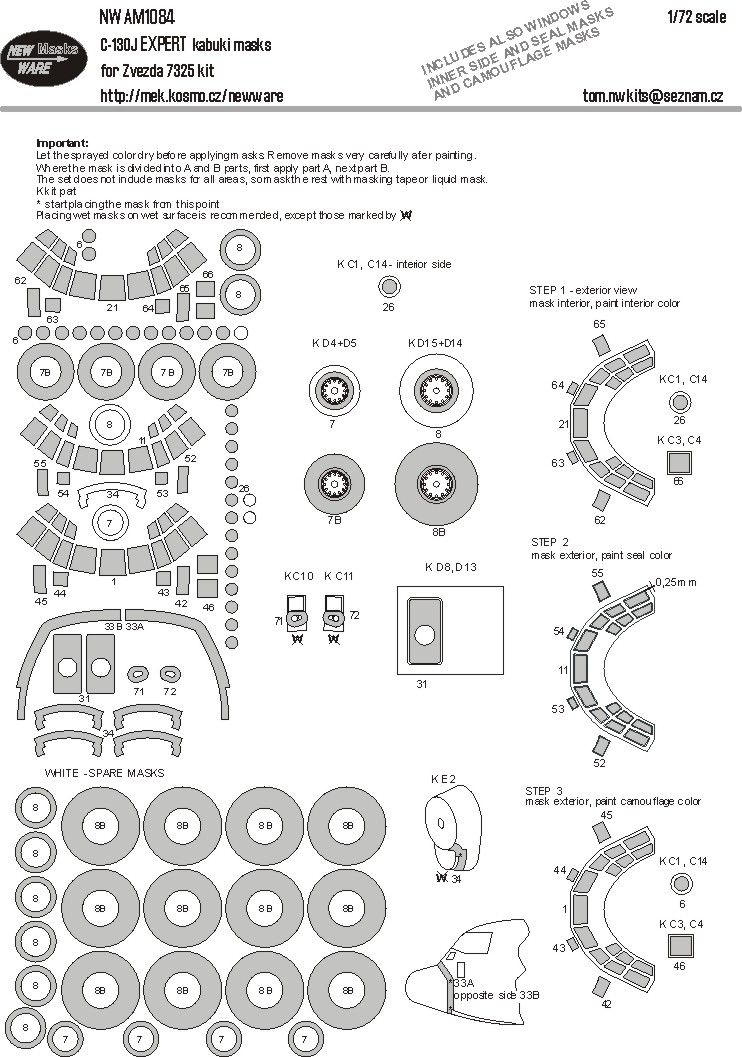 1:72 C-130J Hercules EXPERT kabuki masks