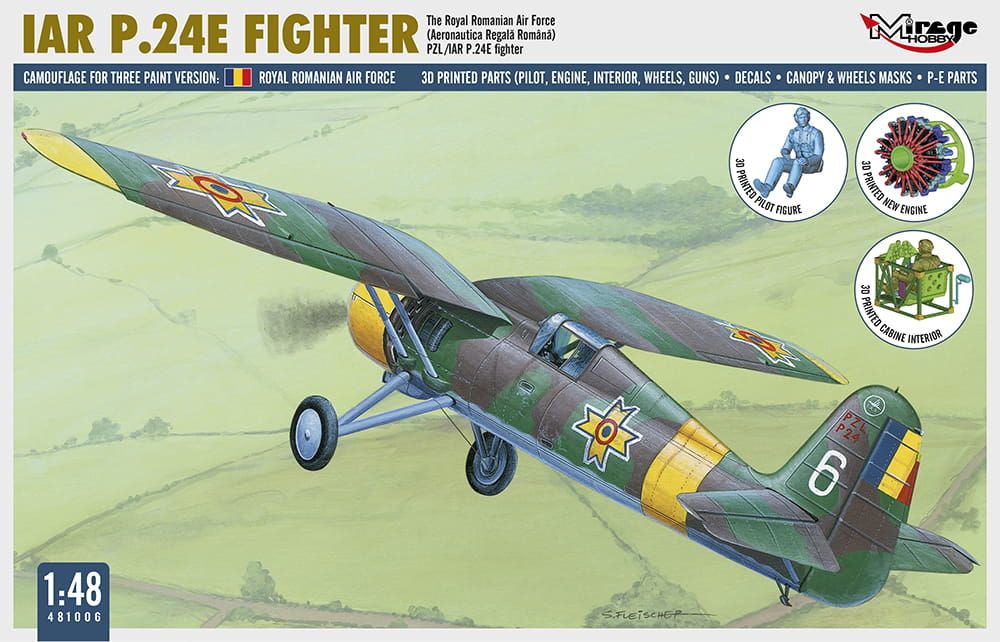 1:48 PZL /IAR P.24E Fighter Romanian Air Force (w/ 3D printed parts)