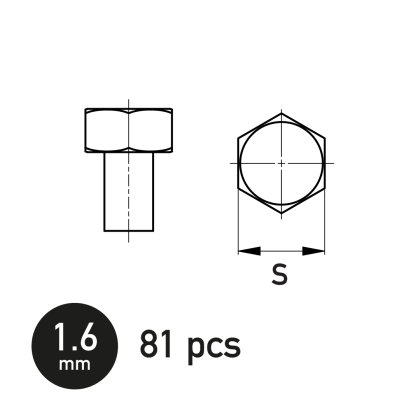 Hexagonal Bolt 1.6 mm