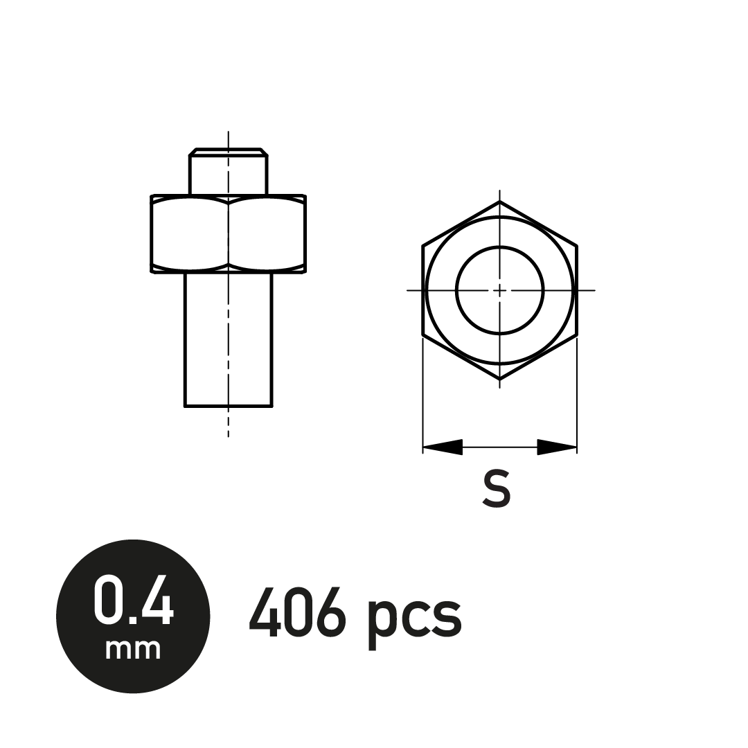 Hexagonal Nut 0.4 mm