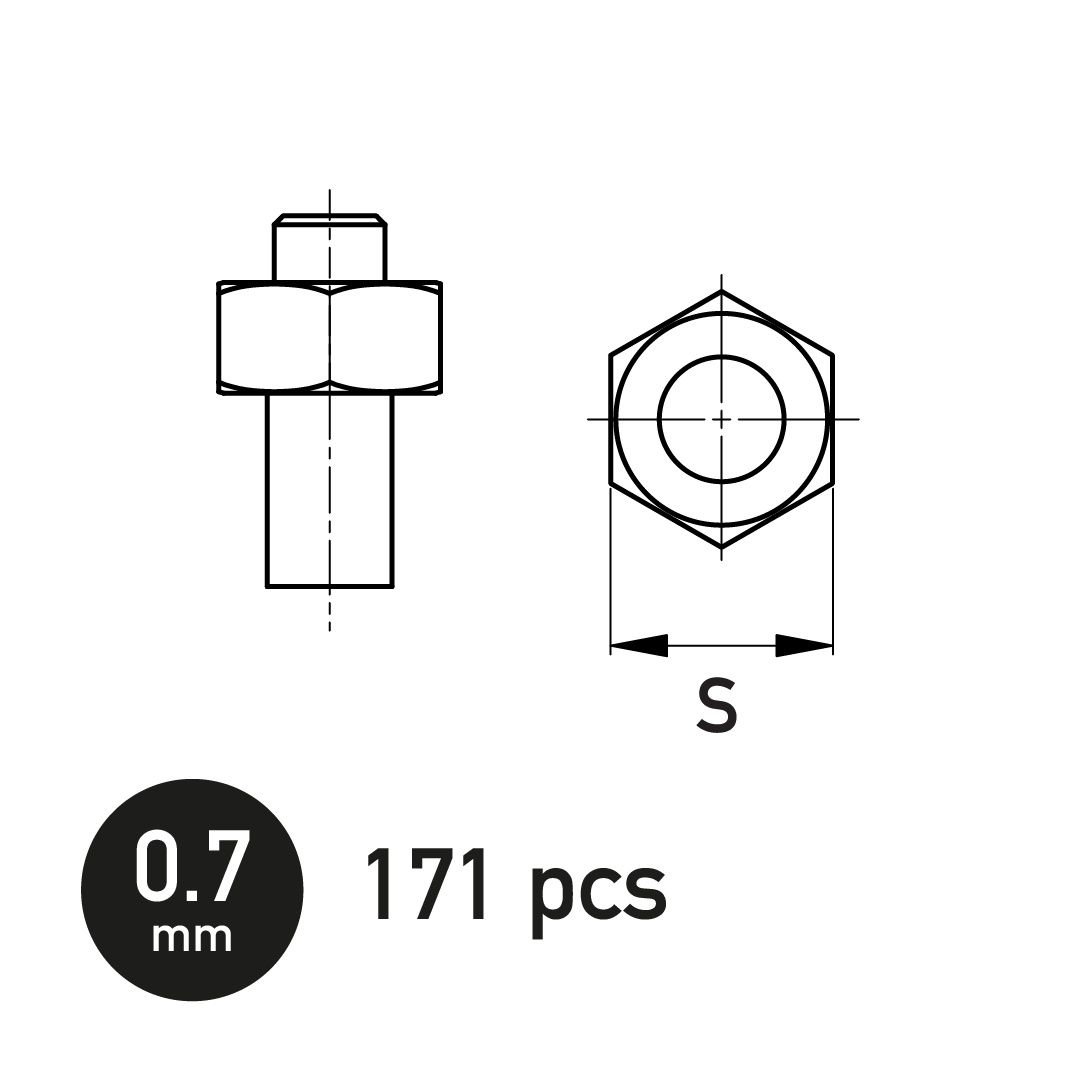 Hexagonal Nut 0.7 mm