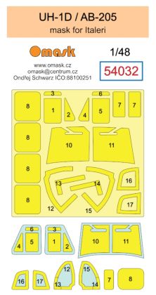 1:48 UH-1D / AB-205 mask (for Italeri)