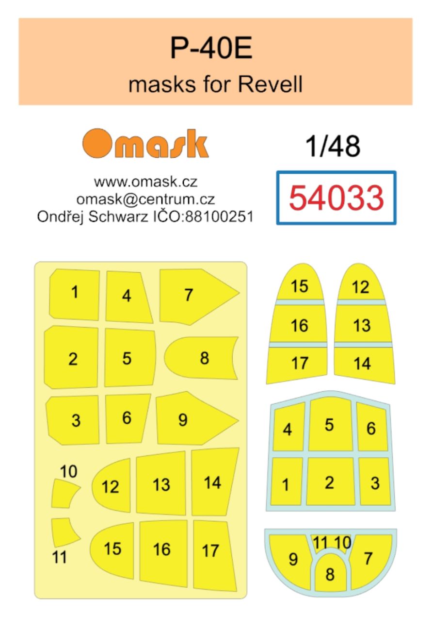 1:48 P-40E mask (for Revell)
