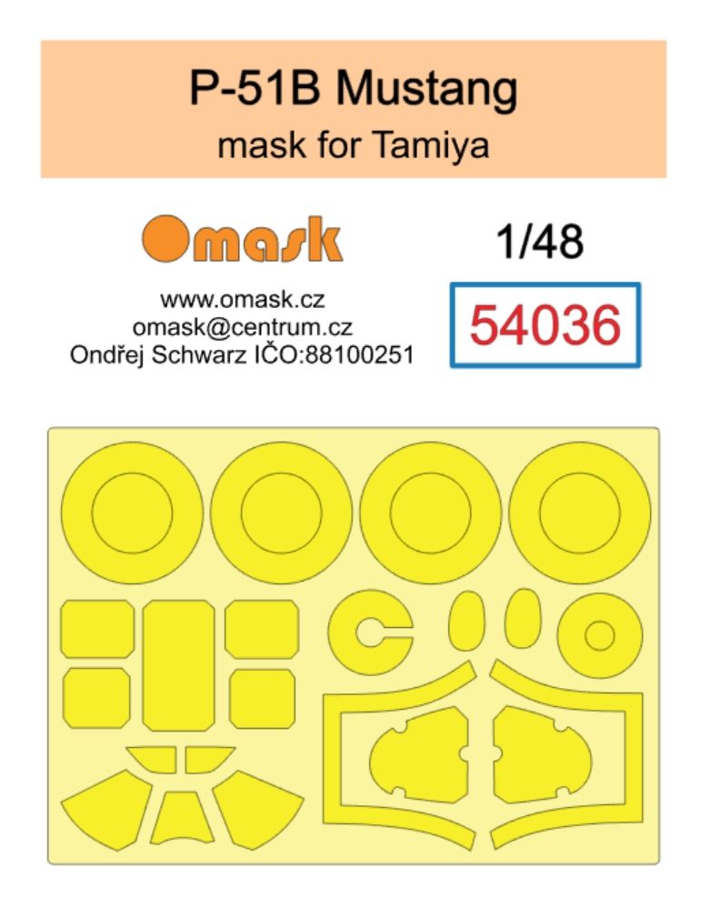 1:48 P-51B Mustang mask (for Tamiya)