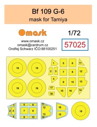 1:72 Bf 109 G-6 mask (for Tamiya)