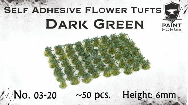 Dark Green Flowers 6mm