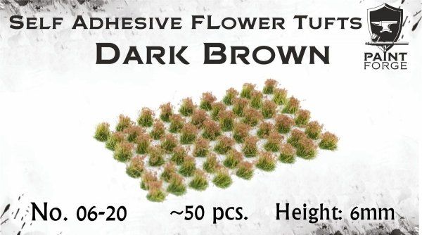Dark Brown Flowers 6mm