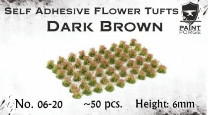 Dark Brown Flowers 6mm