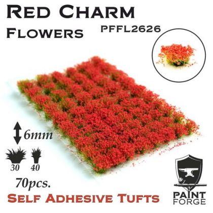 Red Charm Flowers 6mm