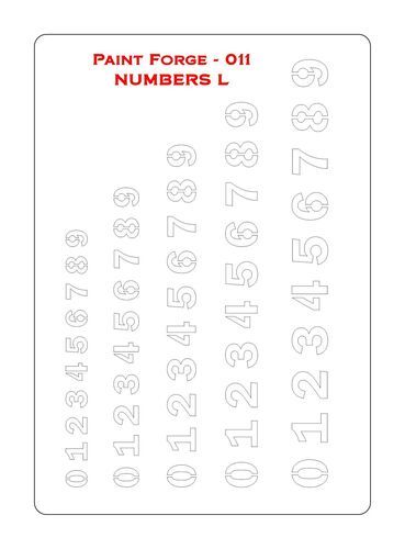 Numbers Stencils M (size 14.0cm x 9.8cm)