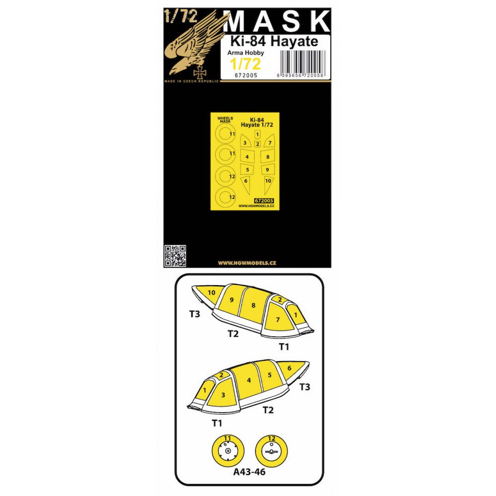1:72 KI-84 HAYATE (ARMA HOBBY) - MASKS