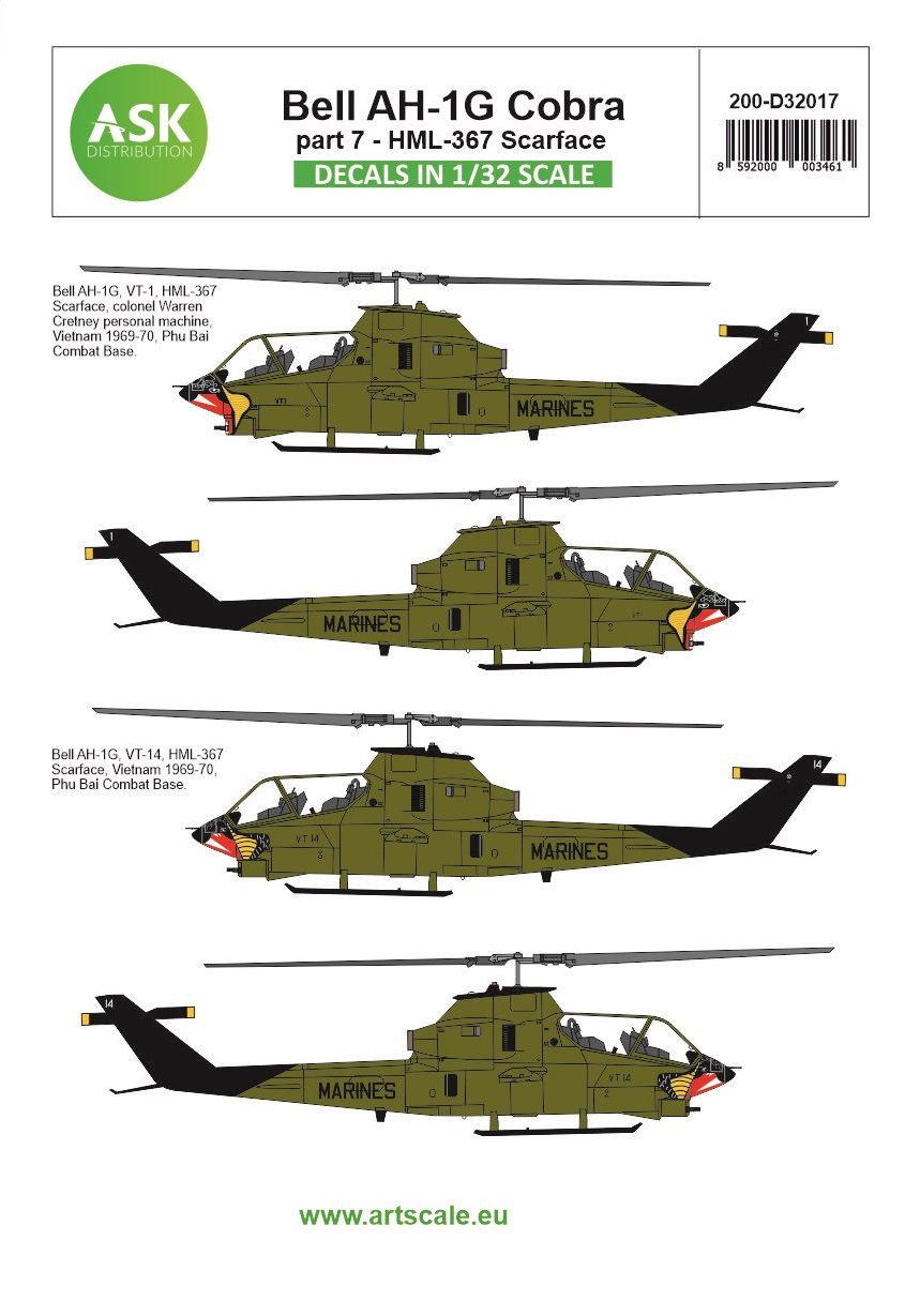 1:32 Bell AH-1G Cobra part 7 - HML367 Scarface
