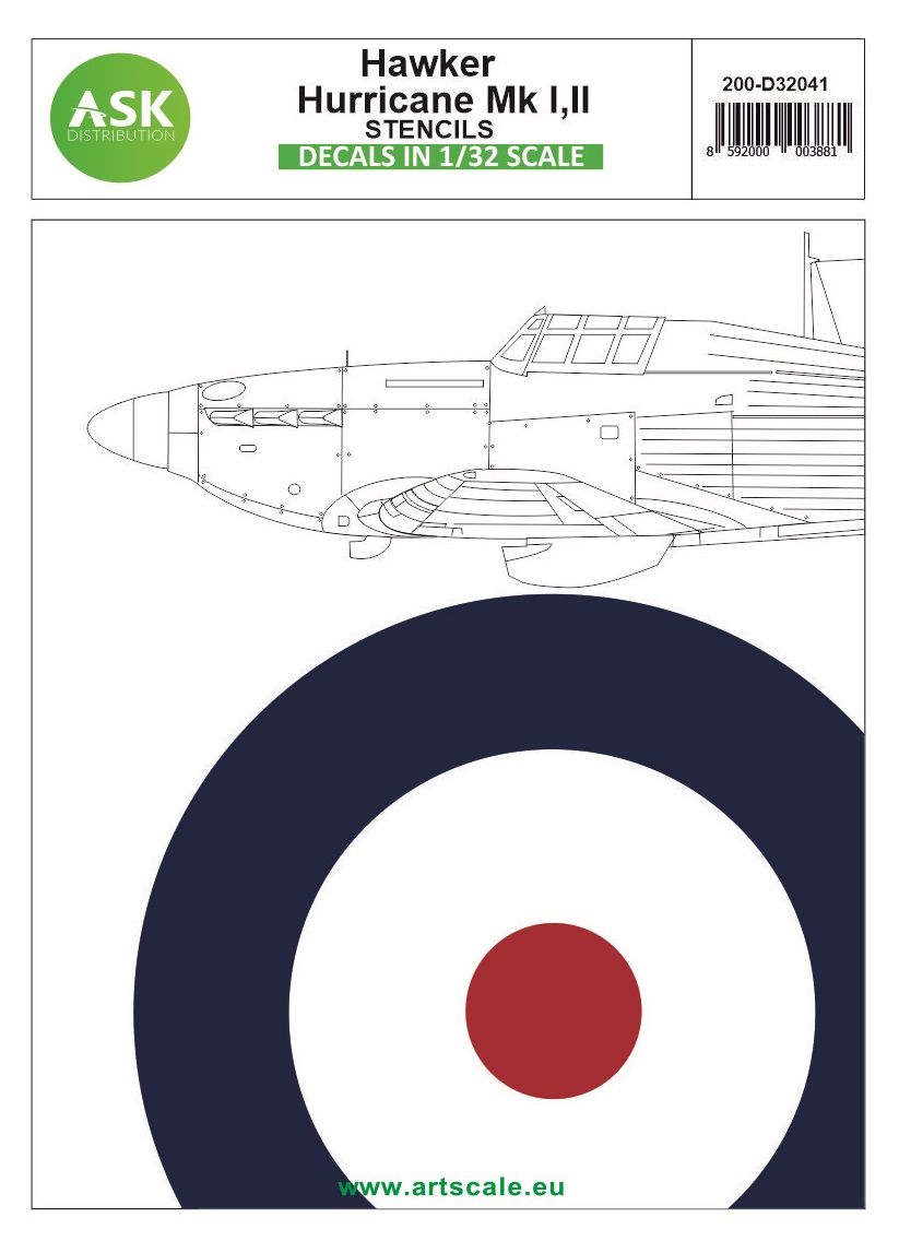 1:32 Hawker Hurricane Mk.I, Mk.II - stencils