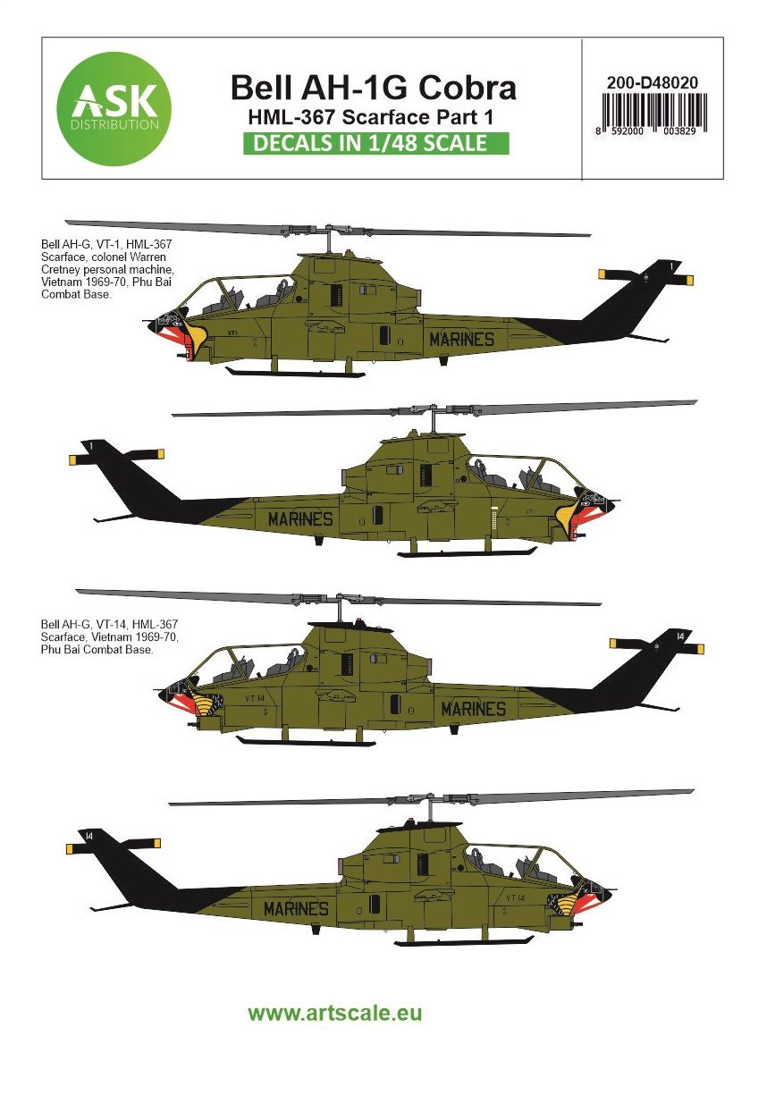 1:48 Bell AH-1G Cobra part 7 - HML367 Scarface