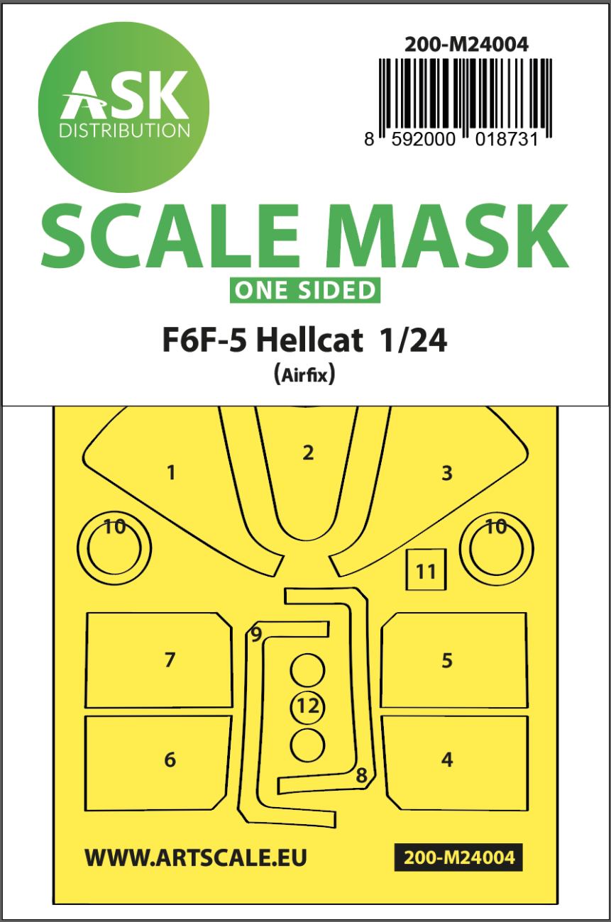 1:24 F6F-5 Hellcat one-sided express masks for Airfix