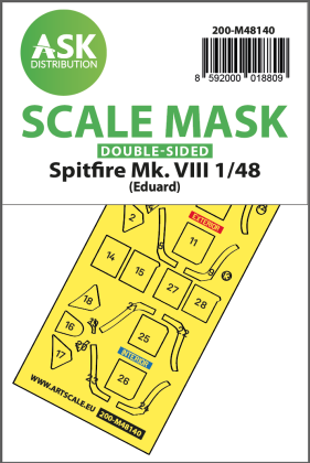 1:48 Spitfire Mk.VIII double-sided express fit mask for Eduard