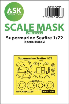 1:72 Spitfire Mk.21, Mk.22, Mk.24 / Seafire Mk.45, MK.46, Mk.47 one-sided mask for Special Hobby