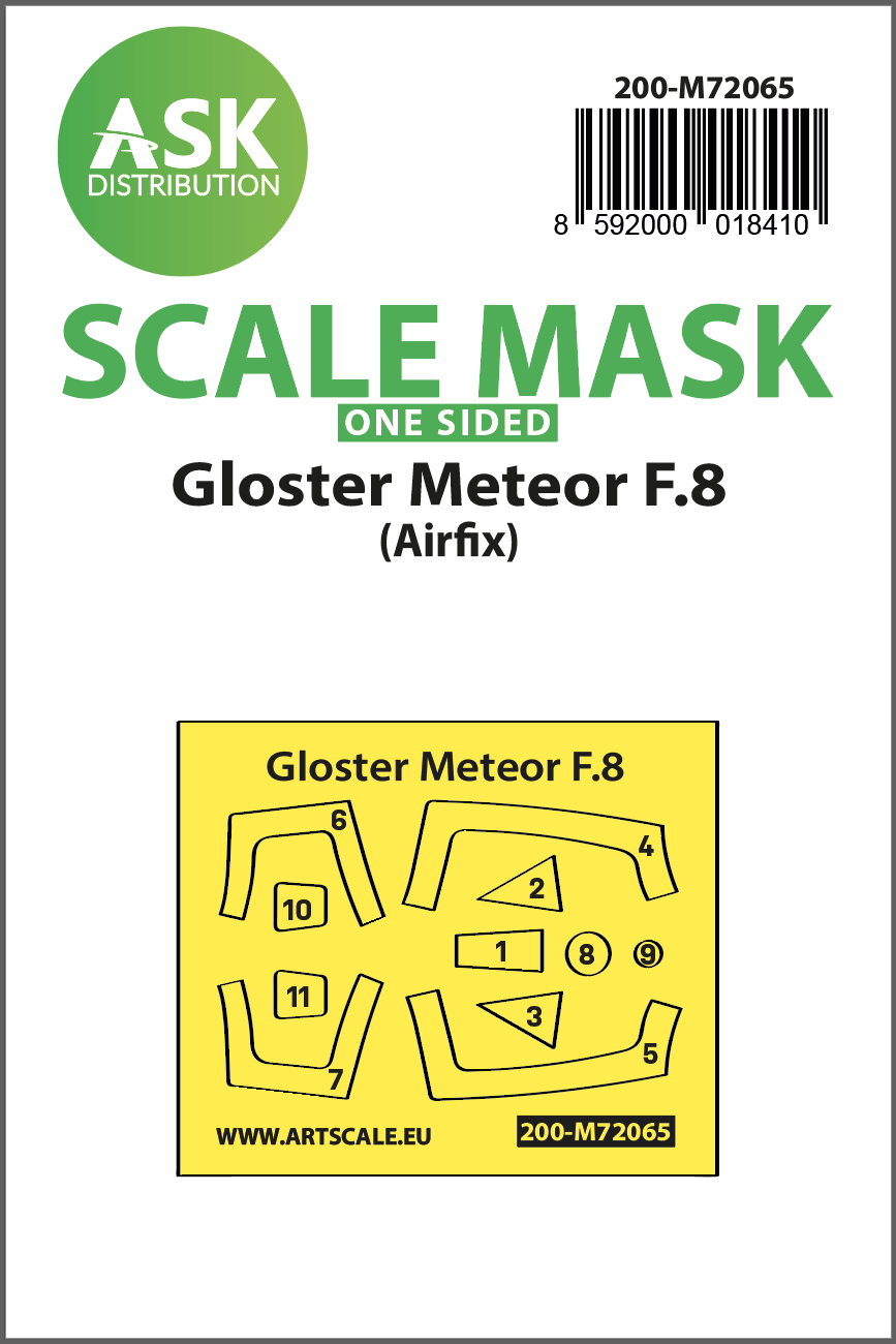 1:72 Gloster Meteor F.8 one-sided express mask for Airfix