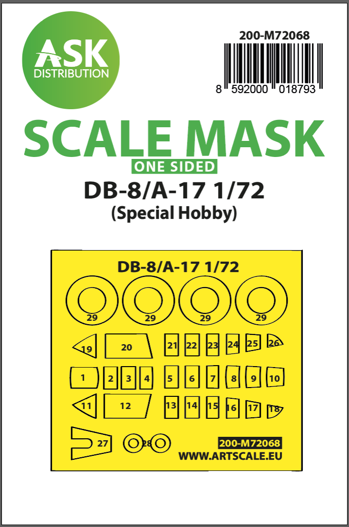 1:72 DB-8/A-17 one-sided express mask for Special Hobby