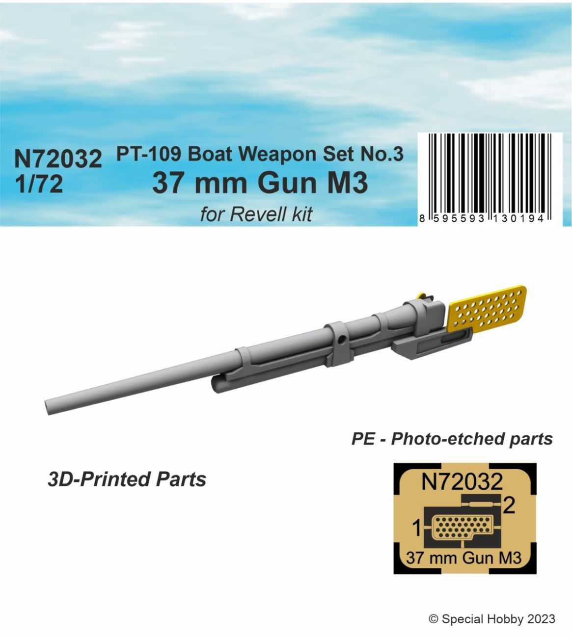 1:72 PT-109 Boat Weapon Set No.3 - 37 mm Gun M3