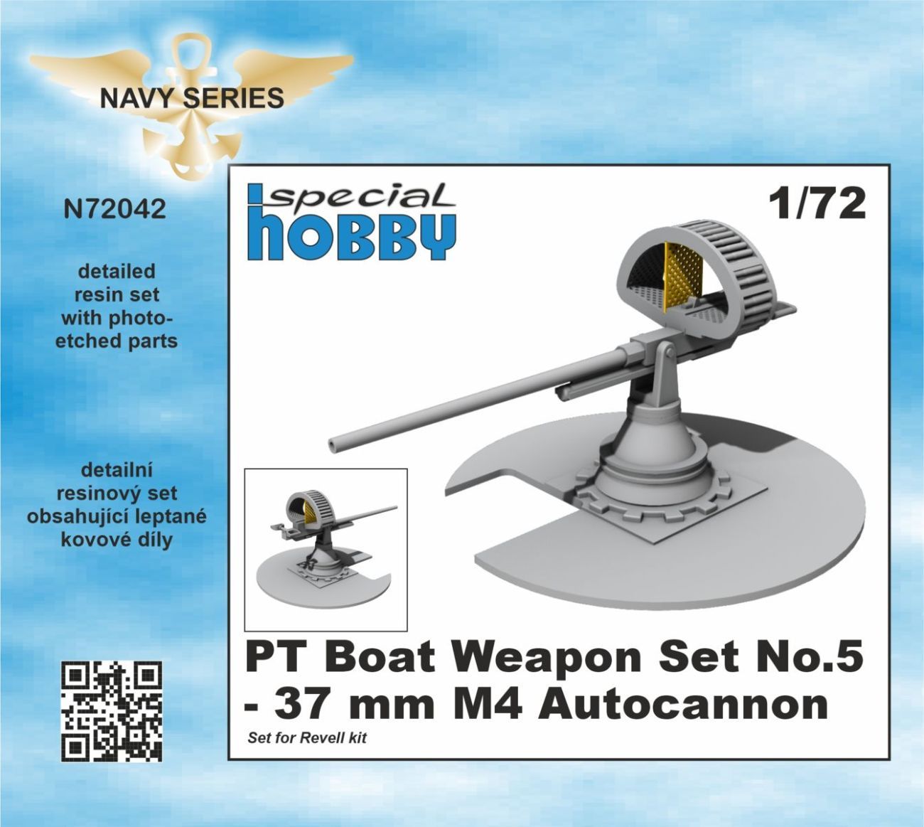 1:72 PT Boat Weapon Set No.5 - 37 mm M4 Autocannon