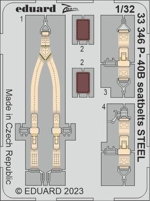 1:32 P-40B seatbelts STEEL