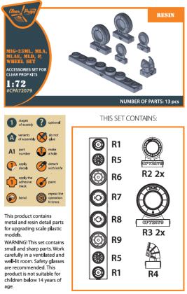 1:72 MiG-23ML, MiG-23MLD, MiG-23P, MiG-23MLAE Wheel set