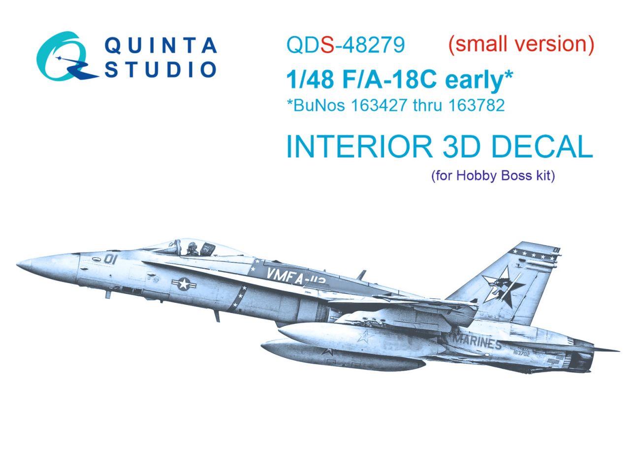 1:48 F/A-18C early 3D-Printed & coloured Interior on decal paper (HobbyBoss)(Small version)