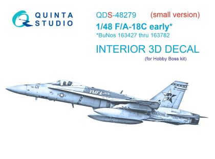 1:48 F/A-18C early 3D-Printed & coloured Interior on decal paper (HobbyBoss)(Small version)